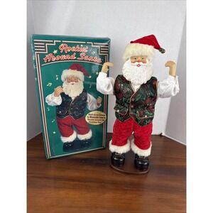 Vintage 16" Rock Santa Collectibles Rockin' Around Santa 1999 Christmas Fantasy